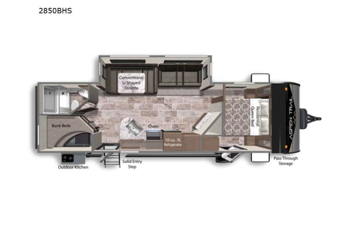Representative floor plan provided by a trusted RVshare partner.