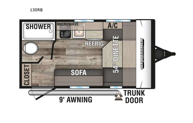 Representative floor plan provided by a trusted RVshare partner.