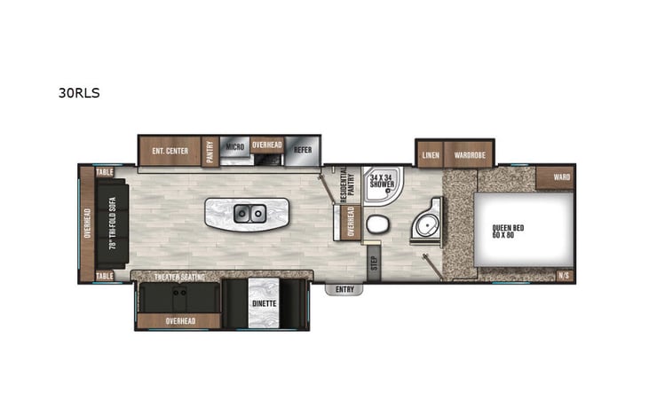 Representative floor plan provided by a trusted RVshare partner.