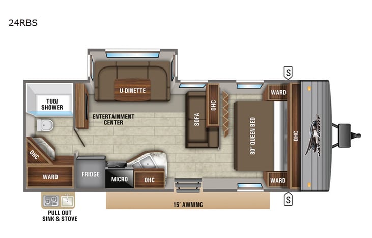 Representative floor plan provided by a trusted RVshare partner.