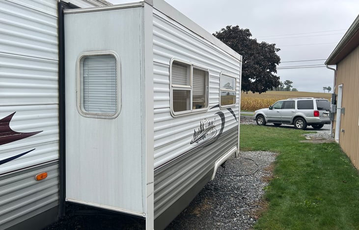 This is your slide out make sure when you're parking you have enough space to clear to pull it out you don't want to have to re-park it