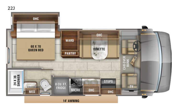 Representative floor plan provided by a trusted RVshare partner.