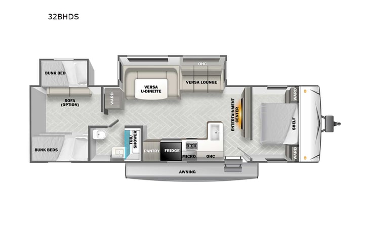 Representative floor plan provided by a trusted RVshare partner.