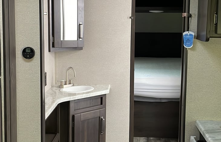 Jack and Jill bathroom. Large shower