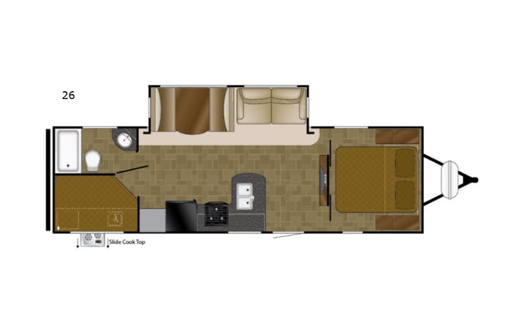 Representative floor plan provided by a trusted RVshare partner.