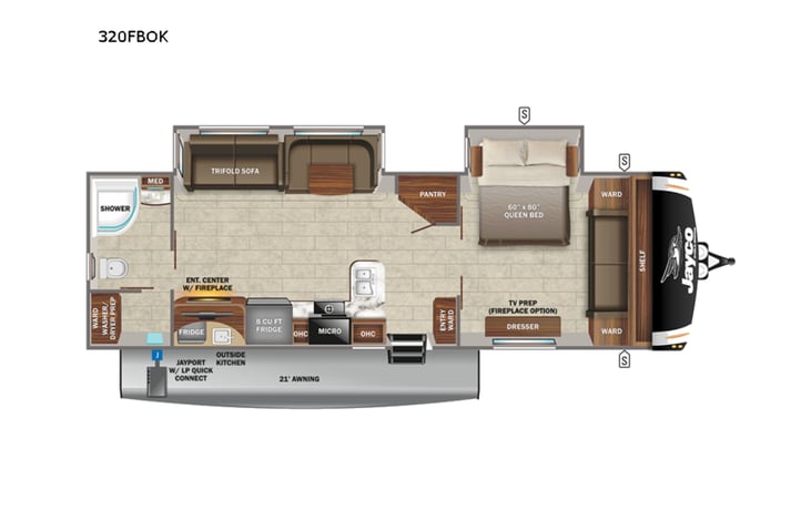 Representative floor plan provided by a trusted RVshare partner.