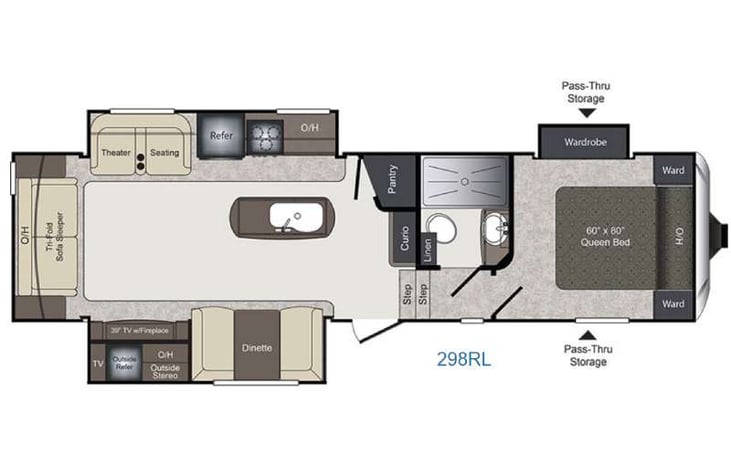 Representative floor plan provided by a trusted RVshare partner.