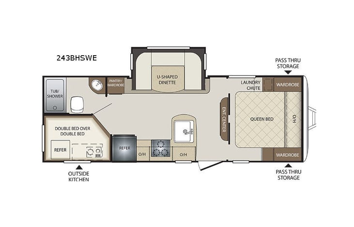 Representative floor plan provided by a trusted RVshare partner.