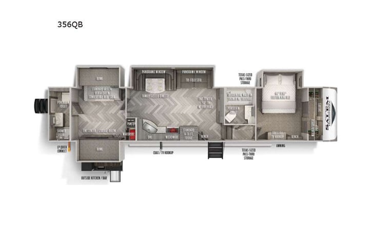 Representative floor plan provided by a trusted RVshare partner.