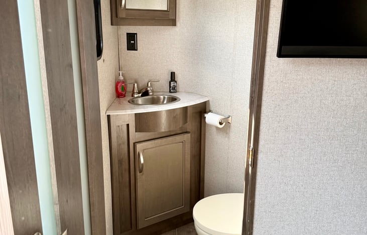 Half bath in garage
