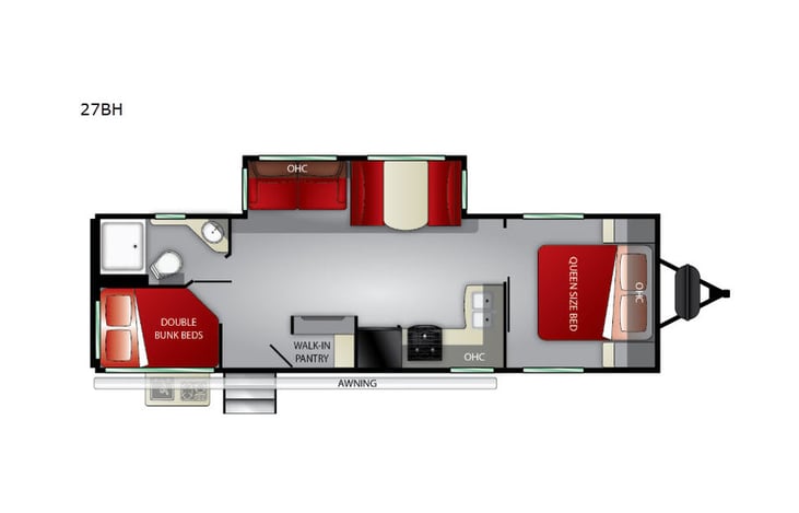 Representative floor plan provided by a trusted RVshare partner.