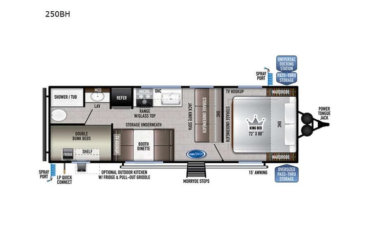 Representative floor plan provided by a trusted RVshare partner.