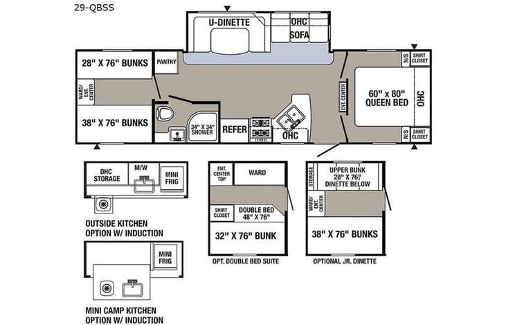 Representative floor plan provided by a trusted RVshare partner.