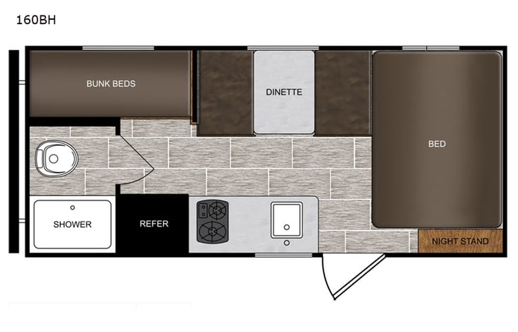 Representative floor plan provided by a trusted RVshare partner.