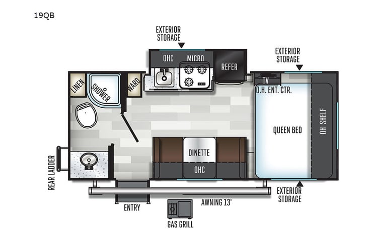 Representative floor plan provided by a trusted RVshare partner.