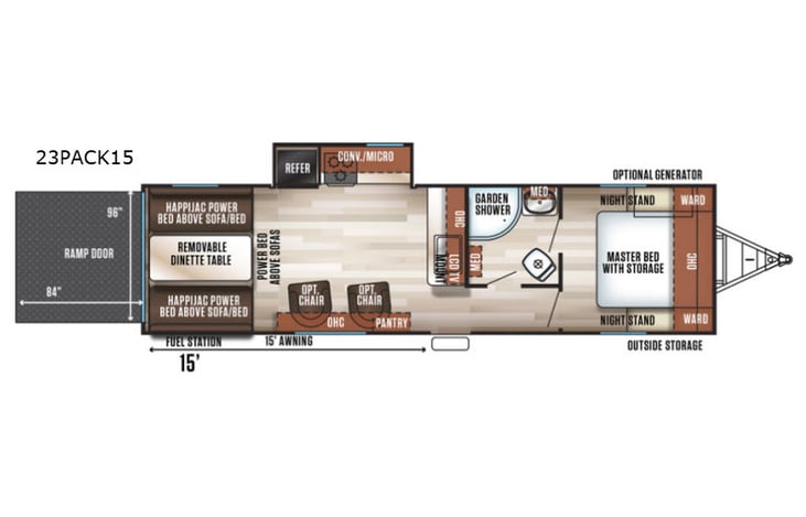 Representative floor plan provided by a trusted RVshare partner.