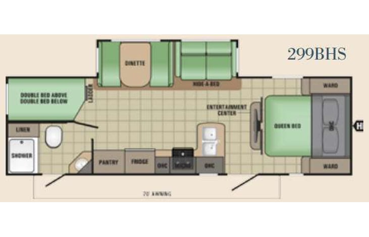 Representative floor plan provided by a trusted RVshare partner.