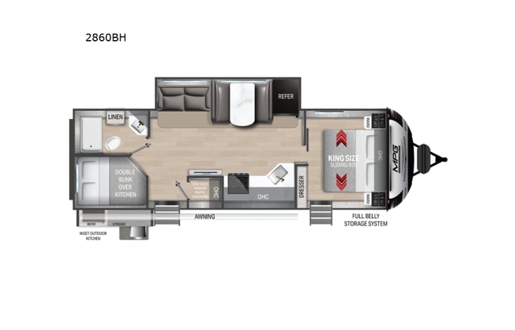 Representative floor plan provided by a trusted RVshare partner.