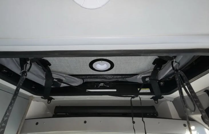 Opening to the pop-up Top, everyone's favorite sleeping spot with zipper window covers