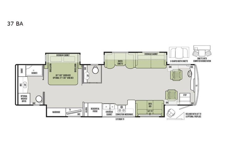 Representative floor plan provided by a trusted RVshare partner.