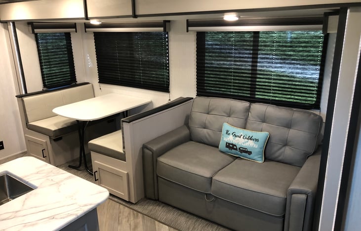 Sofa Sleeper and dinette breaks down to a bed!