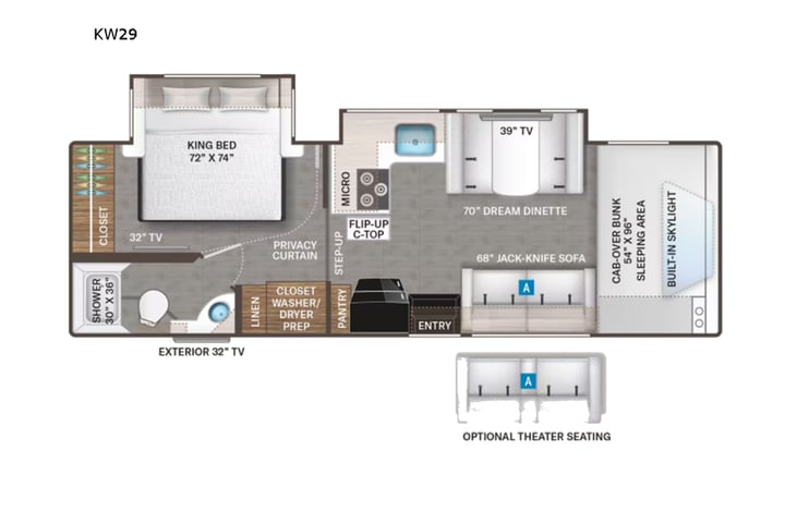 Representative floor plan provided by a trusted RVshare partner.