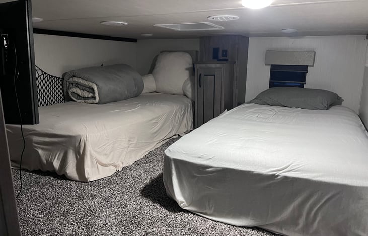 Upper Loft area with two twin size beds.