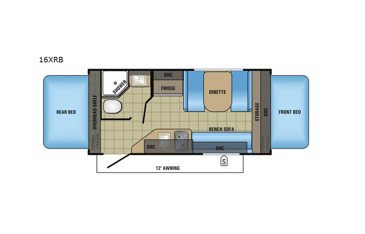Representative floor plan provided by a trusted RVshare partner.