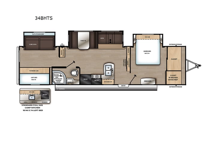 Representative floor plan provided by a trusted RVshare partner.