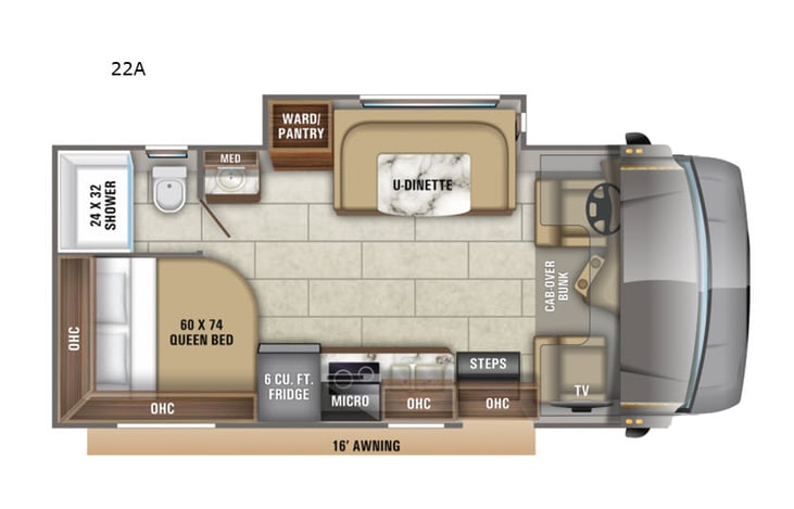 Representative floor plan provided by a trusted RVshare partner.