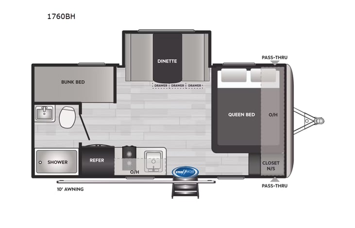 Representative floor plan provided by a trusted RVshare partner.