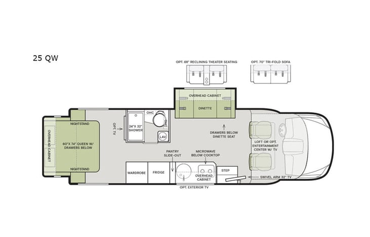 Representative floor plan provided by a trusted RVshare partner.
