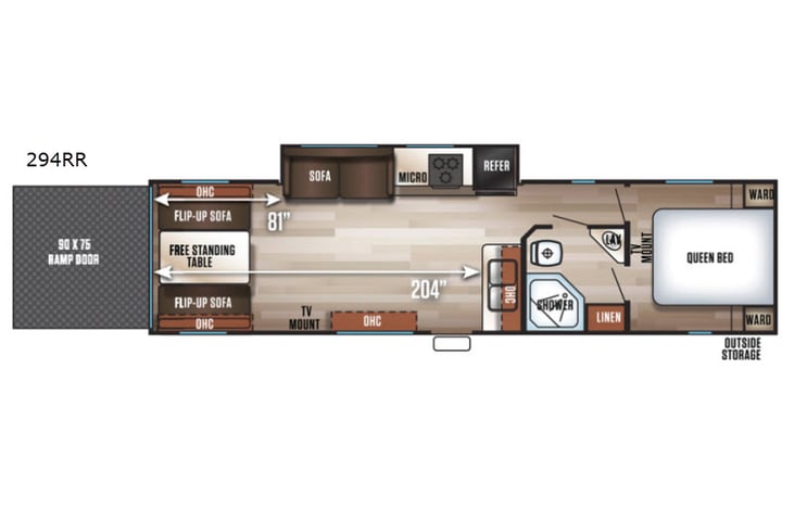 Representative floor plan provided by a trusted RVshare partner.