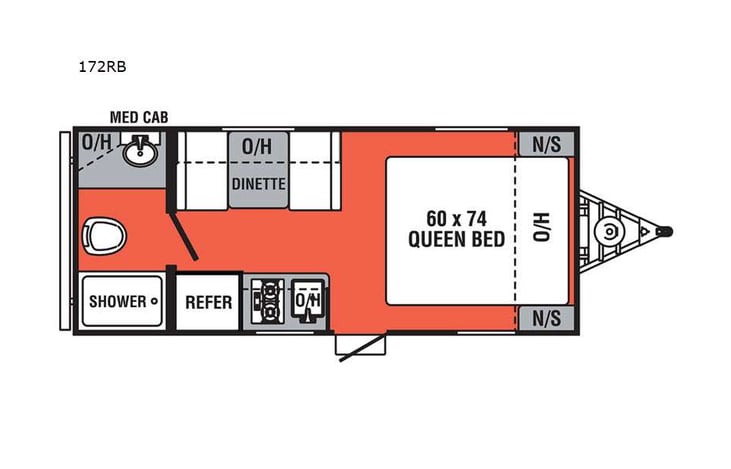 Representative floor plan provided by a trusted RVshare partner.