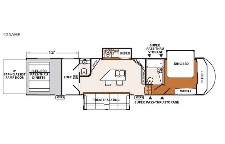 Representative floor plan provided by a trusted RVshare partner.