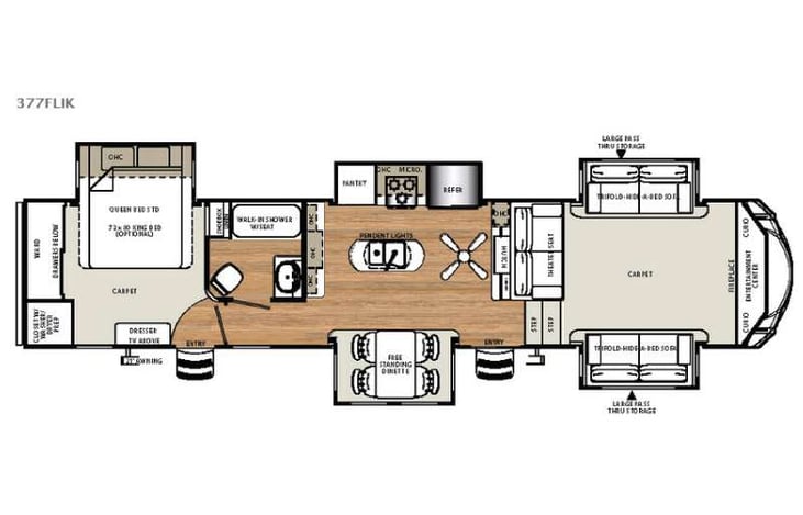 Representative floor plan provided by a trusted RVshare partner.