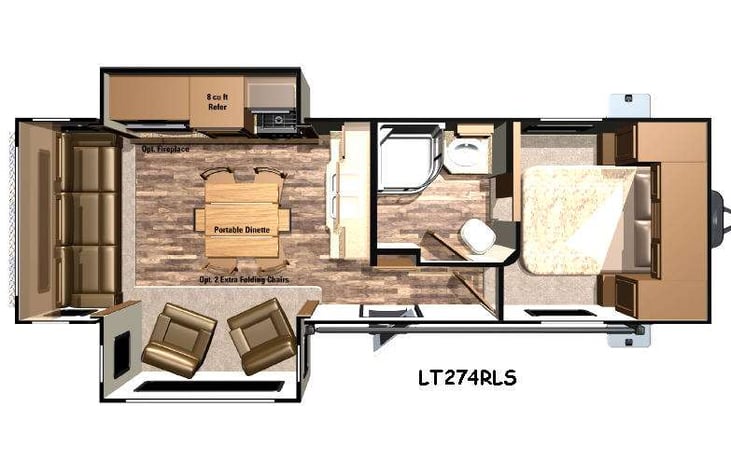 Representative floor plan provided by a trusted RVshare partner.