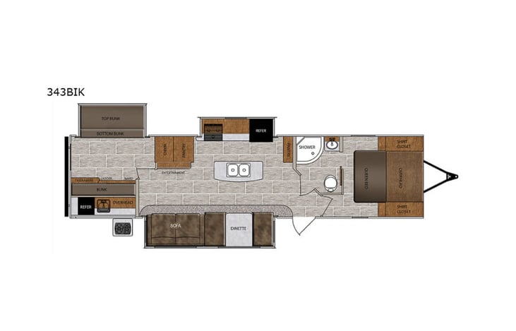 Representative floor plan provided by a trusted RVshare partner.