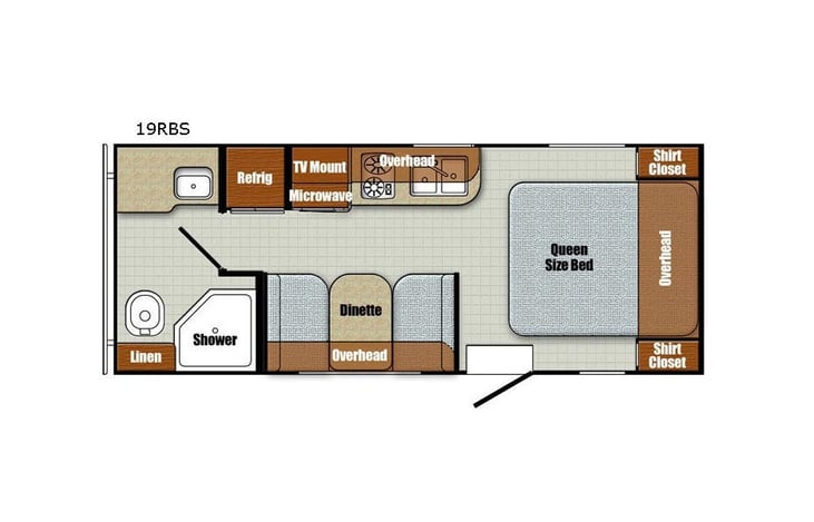 Representative floor plan provided by a trusted RVshare partner.