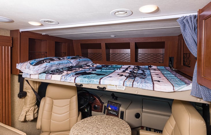 This is the drop-down bed above the drivers seat.