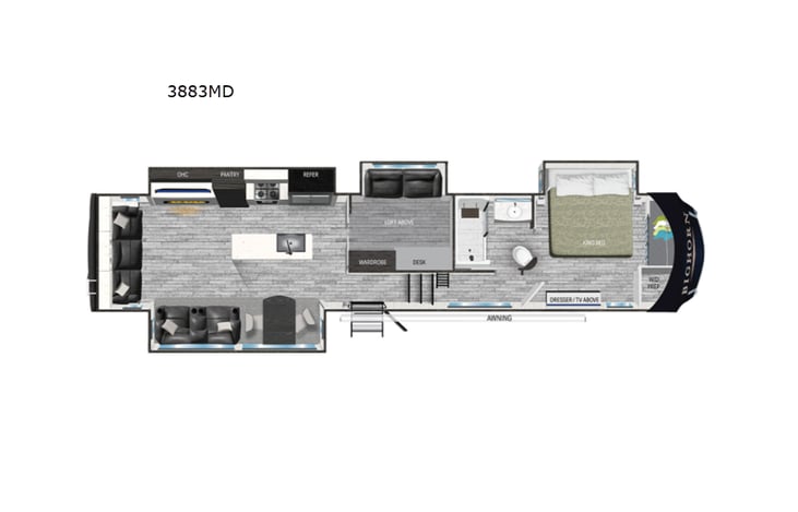 Representative floor plan provided by a trusted RVshare partner.