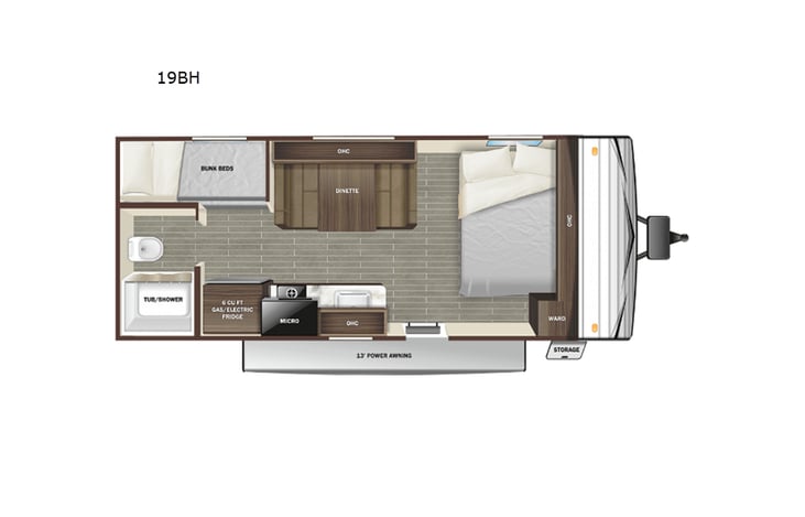 Representative floor plan provided by a trusted RVshare partner.