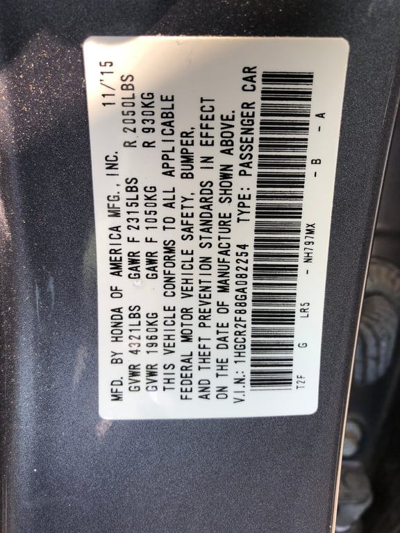 2016 HONDA Accord EX-L photo 12 of 21