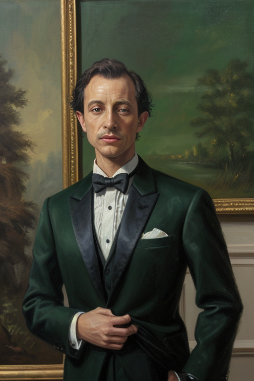 oil painting photo of a man in a tux