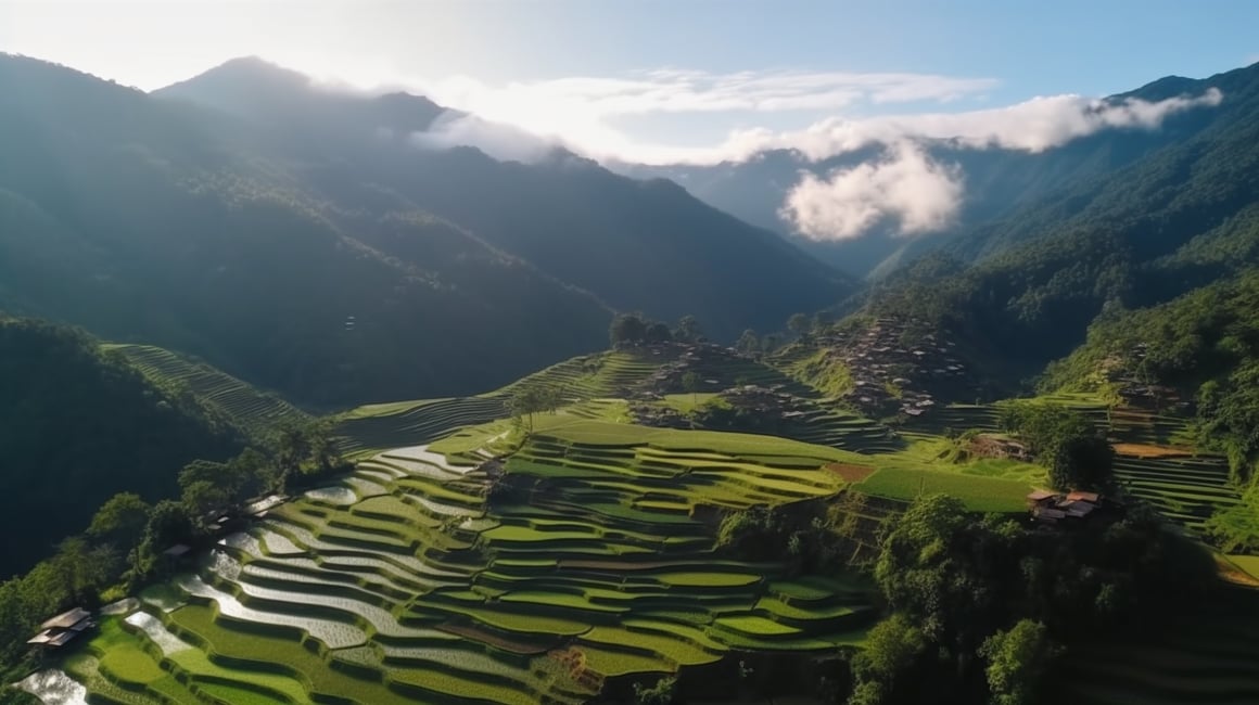 HD Rice Terraces View through Premium Lenses