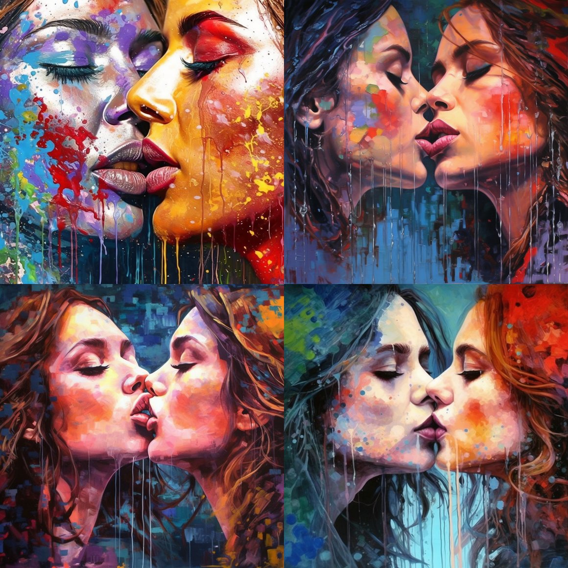 Harmonious Love: A Colorful Artistic Exposition