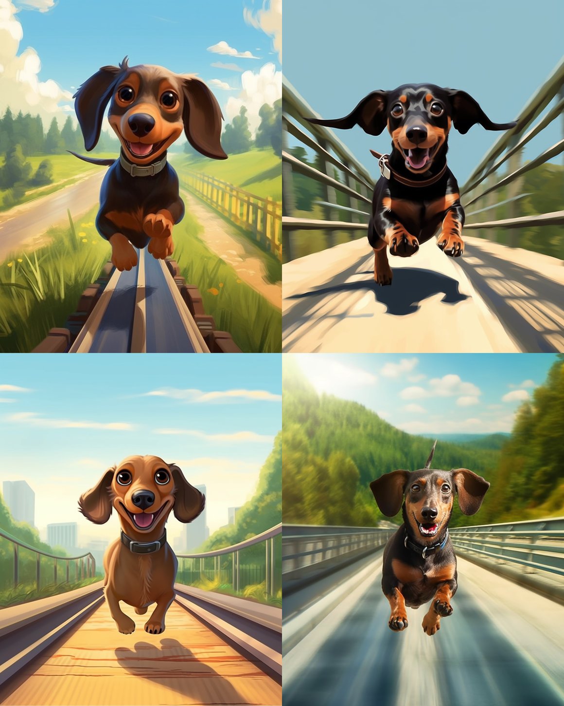 Summer Journey with a Dachshund: Disney Style Illustration
