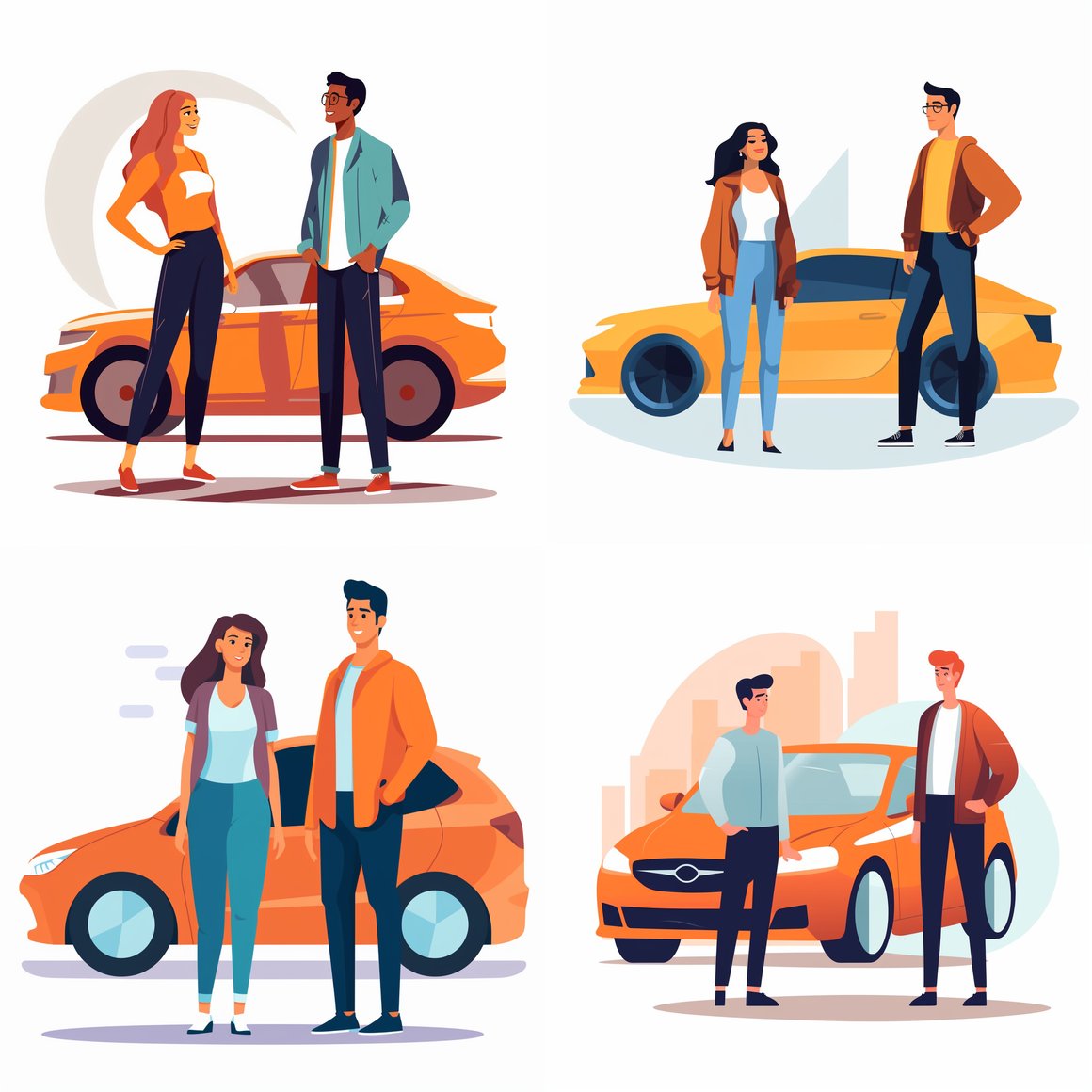 Mid-Trip Standoff: Car Illustration Vector