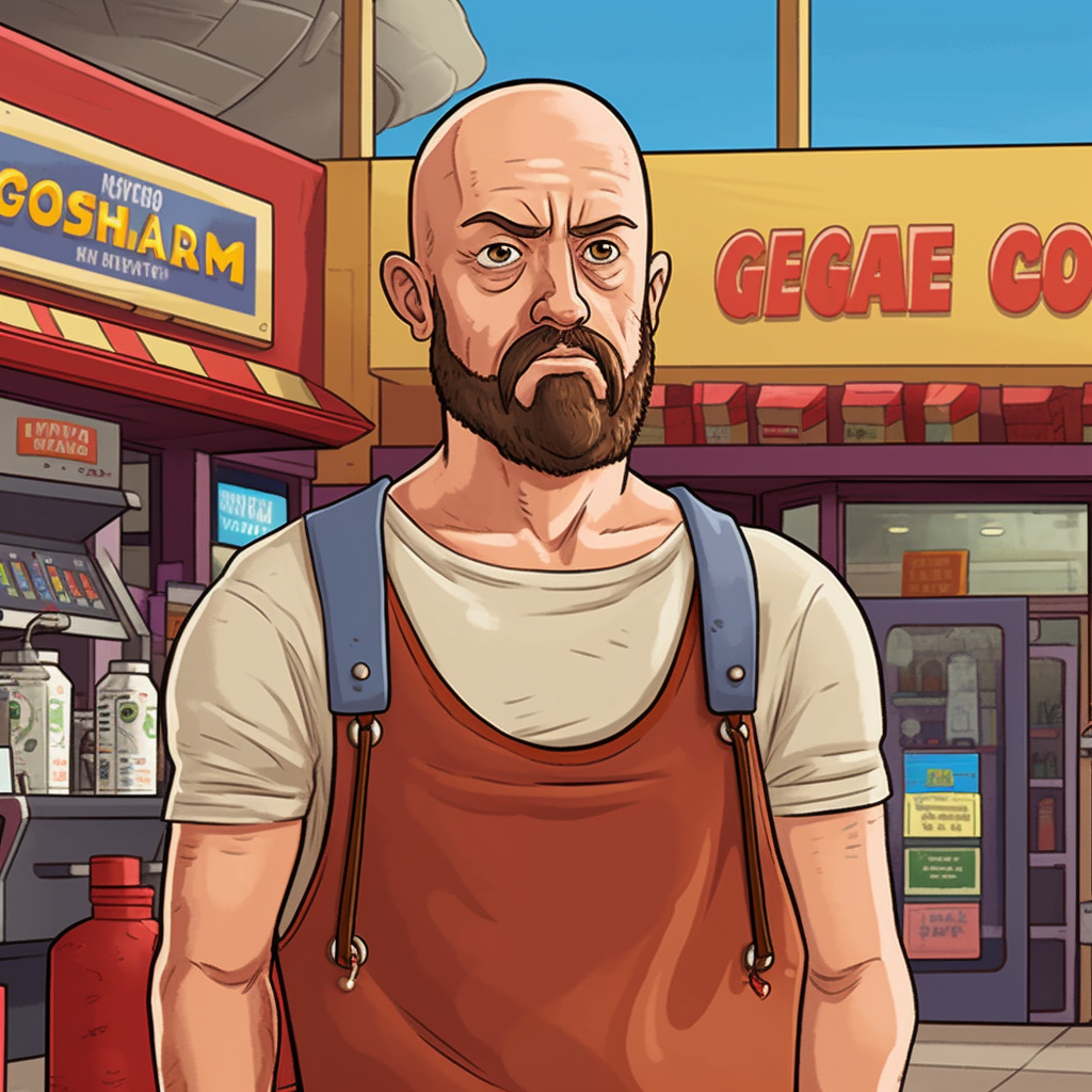 Cinematic Capture of The Gas Man in Mid-Journey