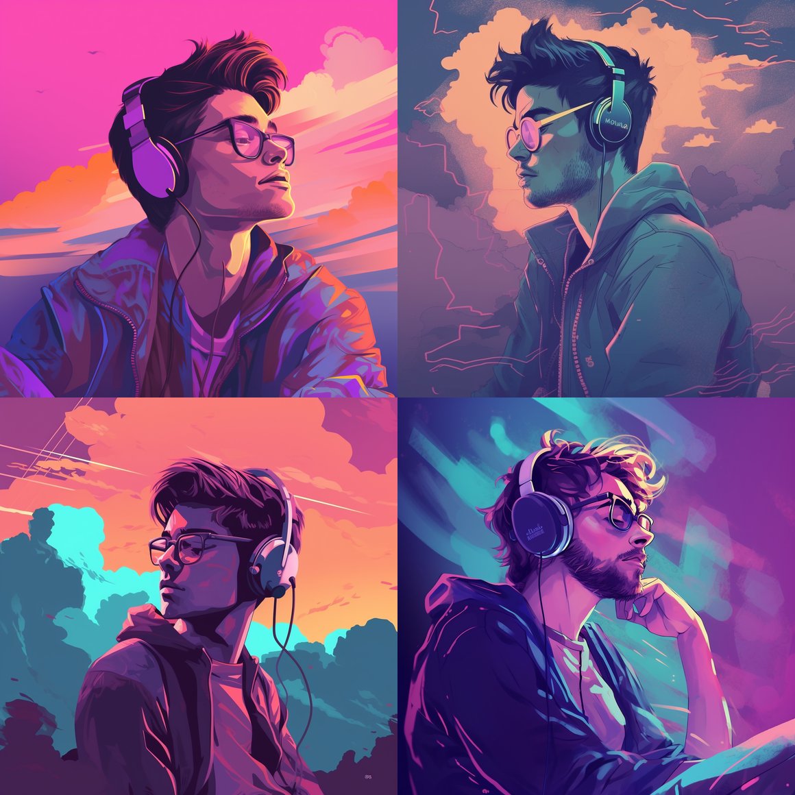 Midnight Chill: LoFi Hipster Boy Music Session Wallpaper